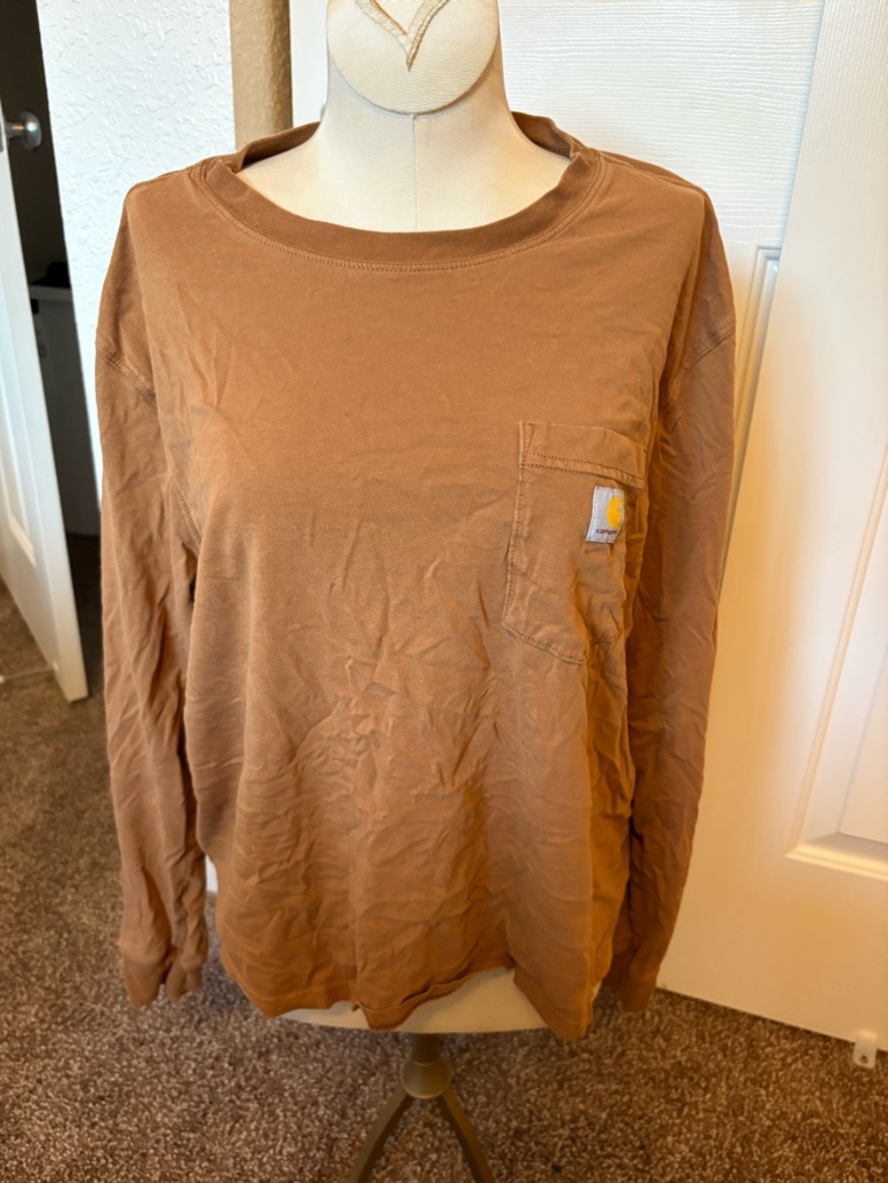 Carhartt Brown Long-Sleeve Pocket Tee